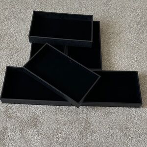 Set of 6 Black Jewelry Trays